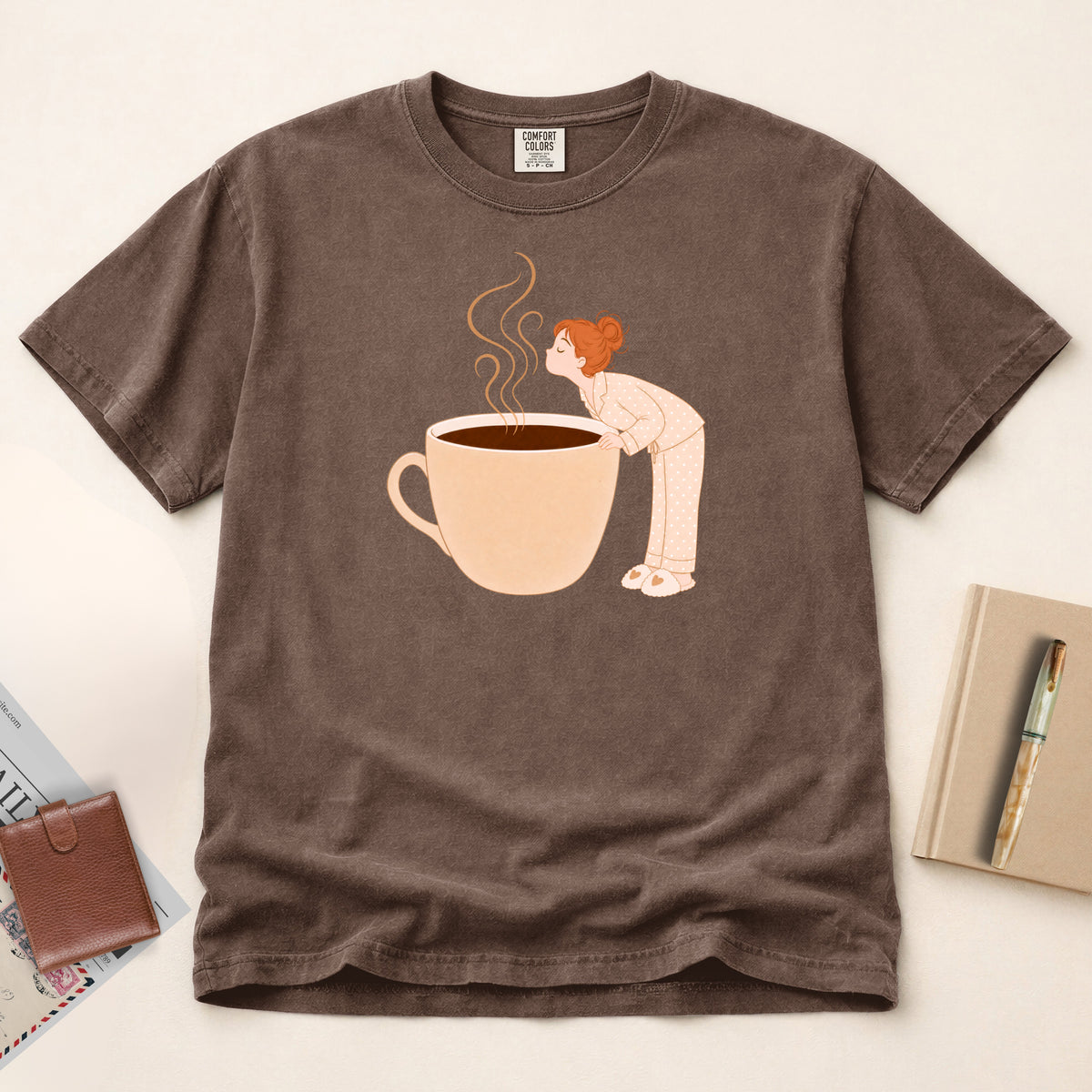 Wake Up and Smell the Coffee T-Shirt (Red)