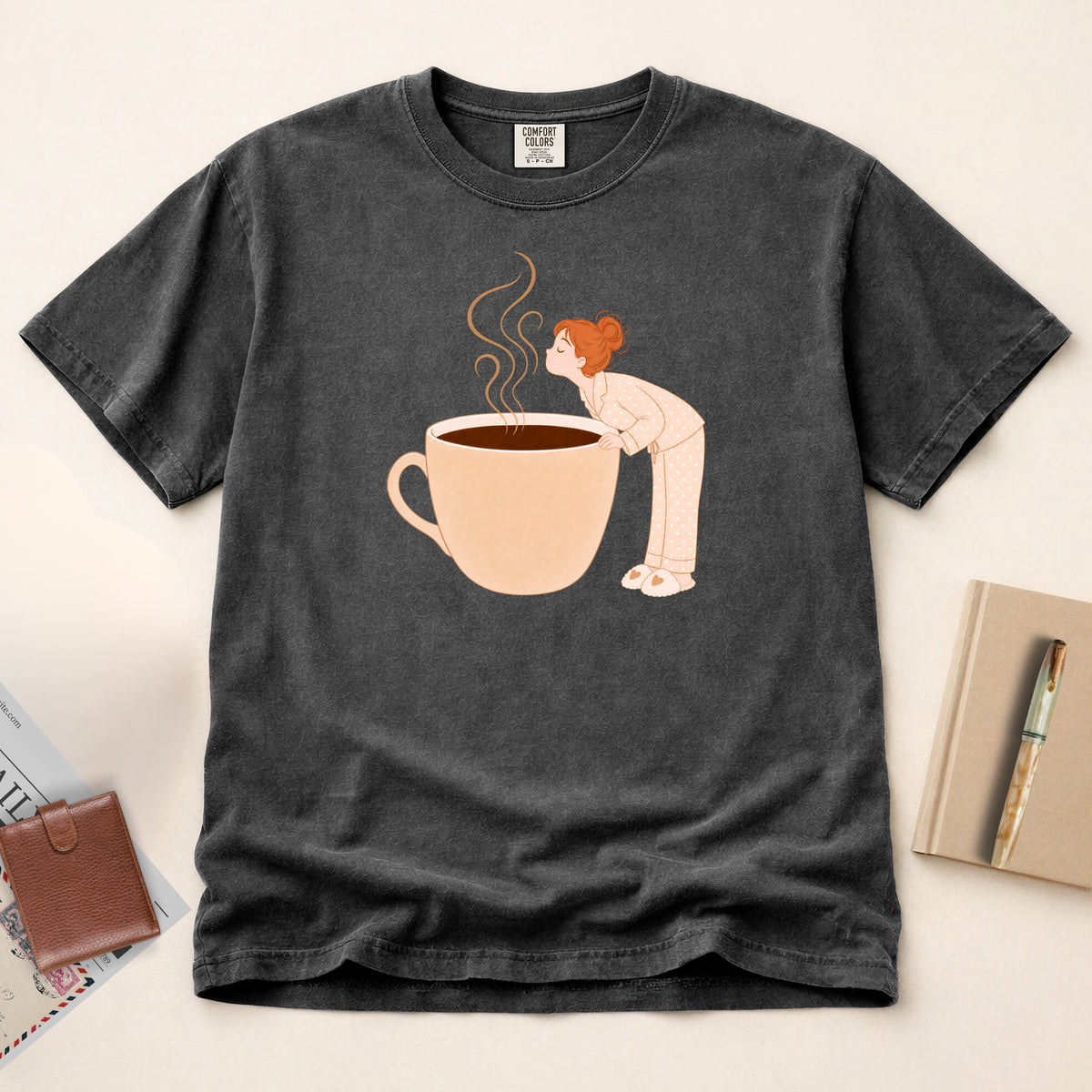 Wake Up and Smell the Coffee T-Shirt (Red)