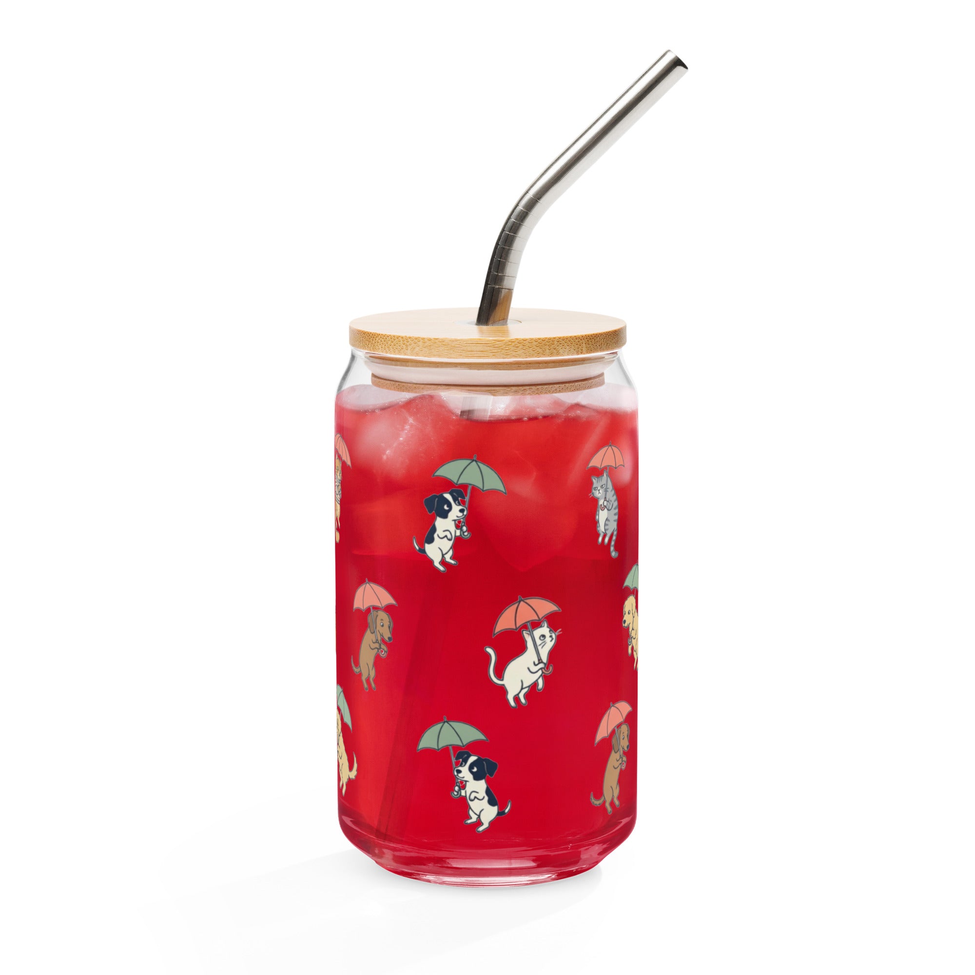 Raining Cats & Dogs Glass Tumbler